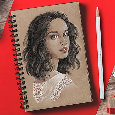 PANDAFLY Professional Colored Charcoal Pencils Drawing Set, Skin Tone Colored Pencils, Pastel Chalk Pencils for Sketching, Shading, Coloring, PANDAFLY
