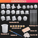 Resin Dice Molds, Shynek 19 Styles Polyhedral Game Dice Molds Set with Silicone Dice Mold, Mixing Sticks, Measuring Cup, Droppers, Acrylic Paints Set shynek