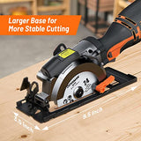 DOVAMAN Circular Saw, 5.8A 4-1/2" Circular Saw w/Laser, Metal Auxiliary Handle, 6 Saw Blades (4½", 4¾"), Cutting Depth 1-11/16" (90°), 1-3/8" (45°), DOVAMAN