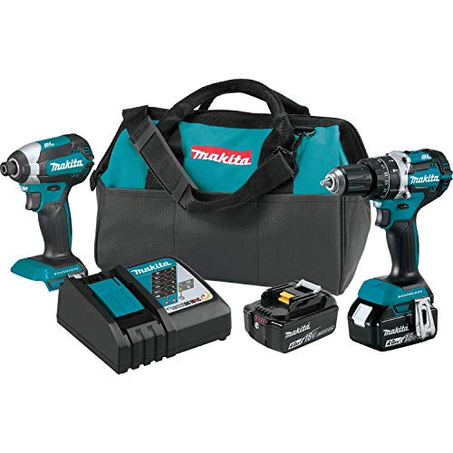 Makita XT269M 18V LXT Lithium-Ion Brushless Cordless 2-Pc. Combo Kit (4.0Ah), Blue - WoodArtSupply