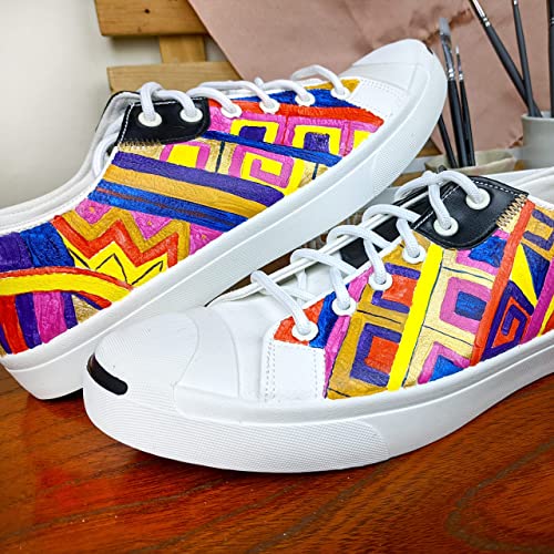 Leather Paint Set with Brushes - 12 x 30ml Acrylic Paints Leather Dye Set for Shoes Bags Boots Sneakers Jackets Car Seat Leather ARTISTIK