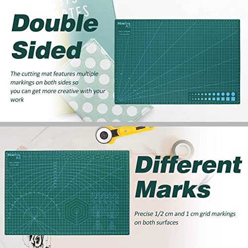 78 Pcs Rotary Cutter Set - KingTool 45mm Cutter Kit with A3 Cutting Mat, Fabric Scissors 3 Replacement Blades, Quilting Rulers, Sewing Clips, Sewing KINGTOOL