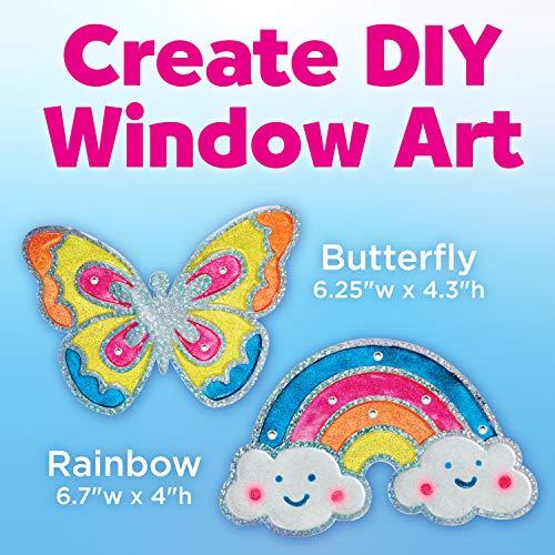 Creativity for Kids Easy Sparkle Window Art - Paint Your Own Sun Catchers  (Rainbow and Butterfly), Multi