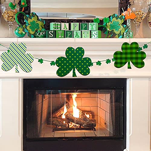 Large Size 7" Wooden Shamrock St. Patrick's Day Ornaments to Paint,Shamrocks Wooden DIY Blank Unfinished Round Wood Discs Ornament for Crafts Hanging Sophena
