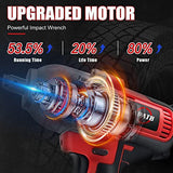 APATB 1/2 inch Impact Wrench, Max Torque 800N.m(580Ft-lbs) Cordless Brushless Impact Wrench, 3300RPM High Torque Electric Impact Gun with 2x 4.0Ah APATB