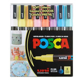 Uni Posca Markers PC-3M, Bullet Shaped 0.9mm to 1.3mm Set of 8 Soft Colors Uni-posca