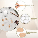 Voittozege 100 Pcs Wooden Keychain Blanks Wood Key Chain Bulk Rounded Square Wooden Blank Keychains Unfinished Blanks Wood Keychains Blank Wooden Key Voittozege