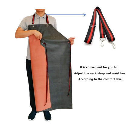 Thick Rubber Apron, 47.2 Inch x 33.5 Inch Waterproof Apron, Long Chemical Resistant Apron, Adjustable Work Aprons for DishWashing, Cleaning Fish, - WoodArtSupply