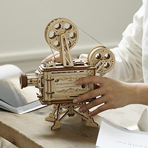 ROKR Vitascope 3D Wooden Puzzle - Vintage Movie Projector Model Kit for Adults ROKR
