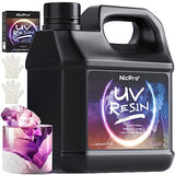 Nicpro UV Resin 1000g, Upgrade Crystal Clear Ultraviolet Epoxy Resin Glue Kit, Low Odor & Quick Curing Sunlight Cure Hard UV Resin for Jewelry Nicpro