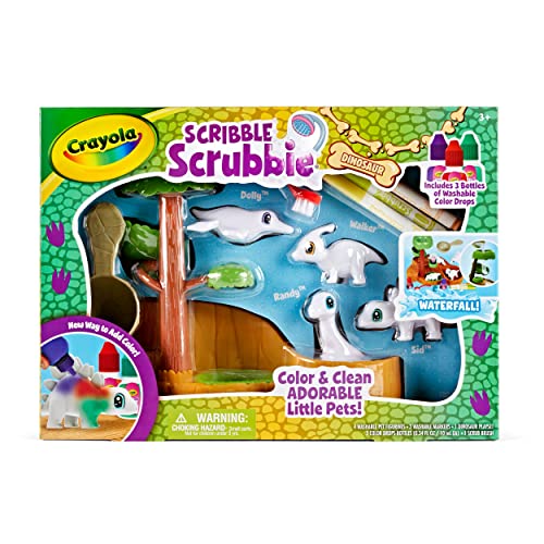 Crayola Scribble Scrubbie Pets Dinosaur Waterslide, Dinosaur Toys for Kids, Pet Grooming Set, Holiday Gifts for Kids, Ages 3+ Crayola