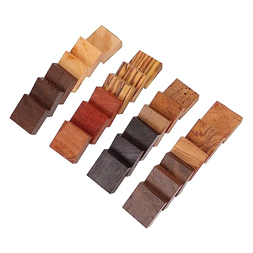 CORHAD 24pcs Ring Wood Stabilized Wood Ring Blanks Wood Blanks for Crafts Ring Making Supplies Wooden Craft Cubes Ring Making Materials Natural - WoodArtSupply