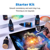 Airbrush Paint, Henyiewl 28 Colors Airbrush Paint Set (30 ml/1 oz), Opaque & Water-based Acrylic Air Brush Paint Kit Includes Metallic and Neon Henyiewl