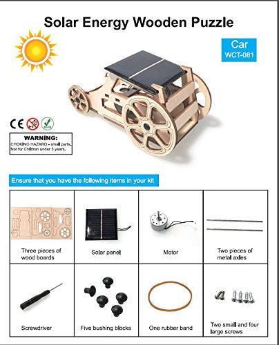 Wooden Solar Model Cars to Build for Kids 9-12, Educational Science Kits for Kids Age 12-14, Gifts for 10+ Year Old Boys Girls, Science Experiments