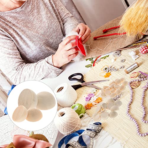 Yardwe 200pcs Wooden Hemisphere Unfinished Spacer Beads Half Craft Balls White Spray Paint Wood Unfinished Wood Beads Wood Rings for Crafts Lotus Yardwe