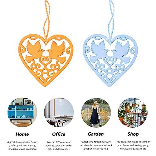 VOSAREA 30Pcs Wooden Pendant Wedding Heart Woodsy Decor Heart Wood Cutouts decoraciones para salas de casa Home décor Christmas Embellishments for VOSAREA