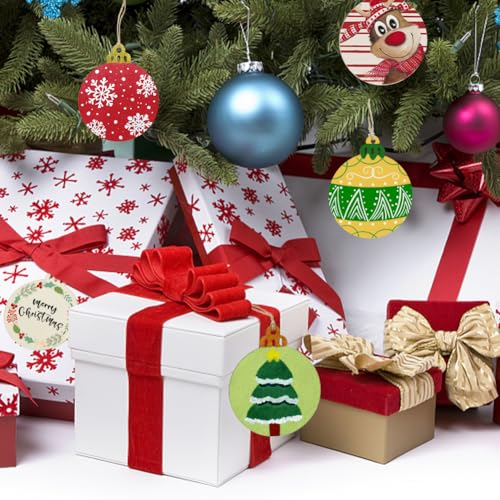 Hidreas 40 Pcs Unfinished Wood Ornaments DIY Round Wooden Ornaments Christmas Crafts Kit, Round Wood Christmas Ornaments for Crafts and Christmas Hidreas
