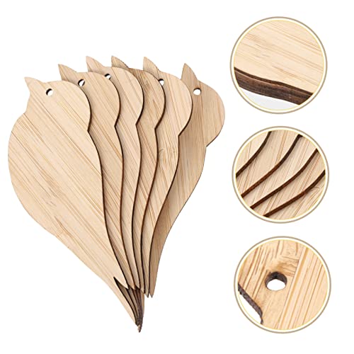 FUNOMOCYA 6pcs Blank Bamboo Bookmark DIY Craft Bookmark Tag Blank Cardstock Bookmarks Unfinished Bookmarkers DIY Blank Bookmarks Present Labels Book FUNOMOCYA