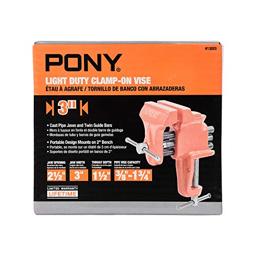 Pony 13025 3-Inch Light Duty Clamp On Vise Pony Jorgensen