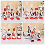 PartyKindom 4pcs Nutcracker Xmas Party Props Xmas Decorations Unfinished Wood Crafts Christmas Soldiers Xmas Style Pendants Xmas Supplies Puppets PartyKindom