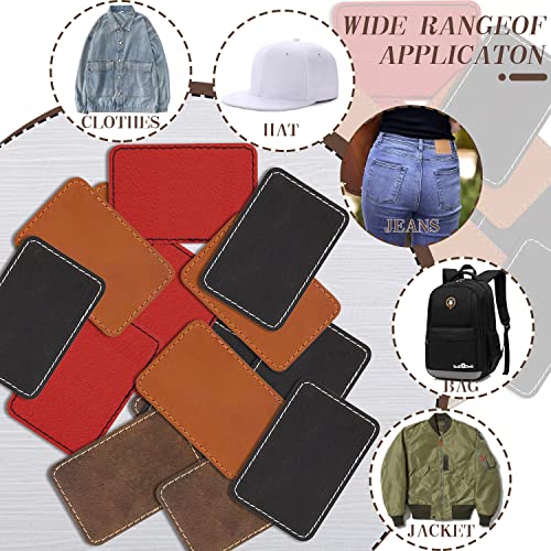 Leatherette/Leather Patches Iron-on Heat Press Blank Faux Leather Sheets with Adhesive for Laser Engraving/Hats/UV Printing/Cap/Beanie(Dark Brown/30 TWIG