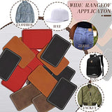 Leatherette/Leather Patches Iron-on Heat Press Blank Faux Leather Sheets with Adhesive for Laser Engraving/Hats/UV Printing/Cap/Beanie(Dark Brown/30 TWIG