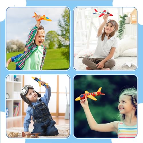 Fennoral 12 Pack Wooden Airplane Craft for Kids Make Your Own 3D Airplane kit for Boys Girls DIY Paint Wood Planes for School Art Activity Birthday Fennoral