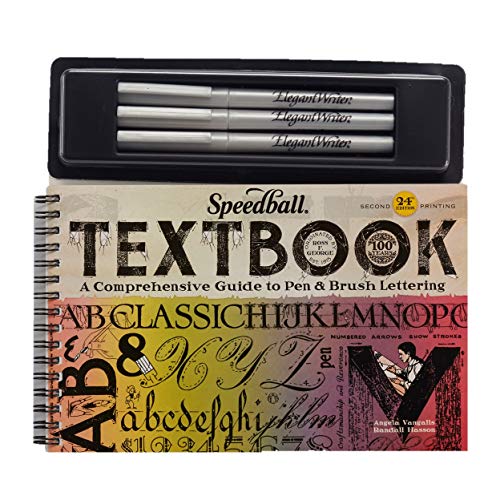 Speedball Textbook Project Kit, Includes 1.3 mm, 2.0 mm, and 3.0 mm Elegant Writer Calligraphy Markers Chisel Nib Tip Pens for Drawing, Journaling, Speedball