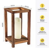 Neoflavie 12 Pcs Wooden Wedding Lantern Centerpiece, Lantern Candle Holder for Rustic Wedding Table Decoration, Farmhouse Candle Lantern for Neoflavie