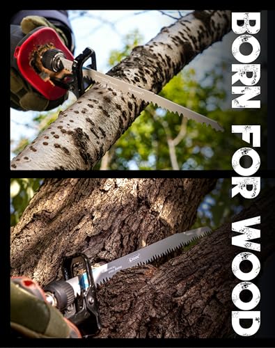 EZARC 12 Pieces Wood Pruning Reciprocating Saw Blade Set, Pruning Saw Blades for Tree Pruning, Wood/Wet Wood Cutting with Organizer Box, Durable & EZARC