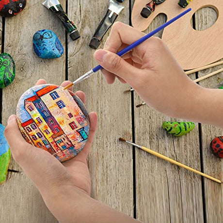 Mezchi 15 Pack Large Rocks for Painting, 3.1-4.7 in Natural River Rocks, Assorted Color Painting Rocks for Arts& Crafts, Smooth and Flat River Stones Mezchi