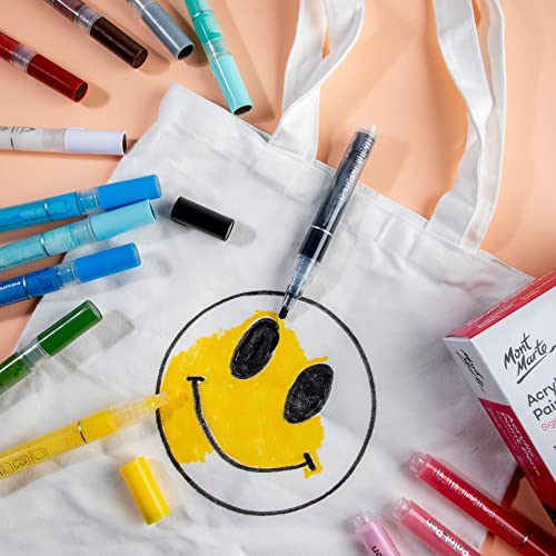 MONT MARTE Broad Tip 3mm Acrylic Paint Pens Signature 24pc, Vibrant And Opaque Acrylic Based Ink, DIY, Design, Decorate and Draw On Canvas, Glass, MONT MARTE
