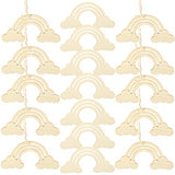 Unfinished Wooden Rainbow Cutouts: 20PCS Rainbow Wood DIY Craft Shapes Ornaments Blank Wood Slices Embellishments for Wedding Birthday Christmas EXCEART