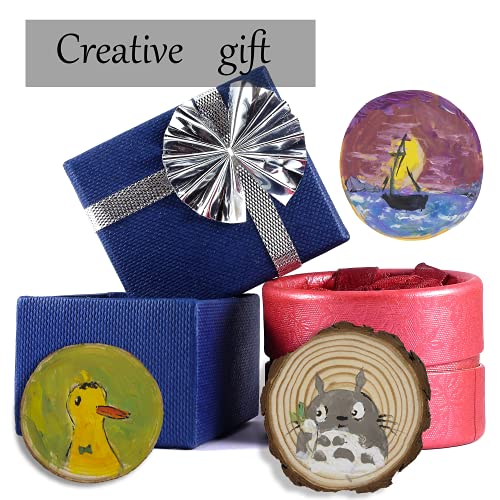 Unfinished Natural Wooden Slices 80 Pcs 3.2-4 Inch Wood Circles for Crafts DIY Christmas Ornament Craft Wood Kit with Bit,Blank Round Wood Slice with KXEXK