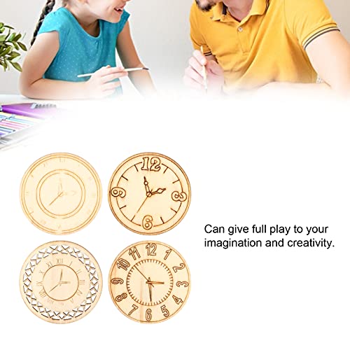 Unfinished Wood Clock，Wooden Cutouts Crafts Circles Natural Rounds Slice Blank Pieces Plaque Sign Discs for DIY Christmas Decoration Painting Joyzan