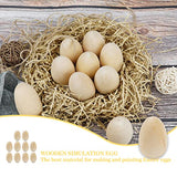 LNQ LUNIQI 10Pcs Unfinished Wooden Eggs 2.5 Inch Smooth Flat Bottom Unpainted Eggs Fake Wooden Eggs for Crafts, Easter Decorations and Gifts LNQ LUNIQI