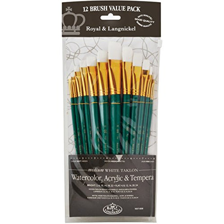 Royal Brush Manufacturing Royal and Langnickel Zip N' Close 12-Piece Brush Set, White Taklon Royal Brush Manufacturing Company