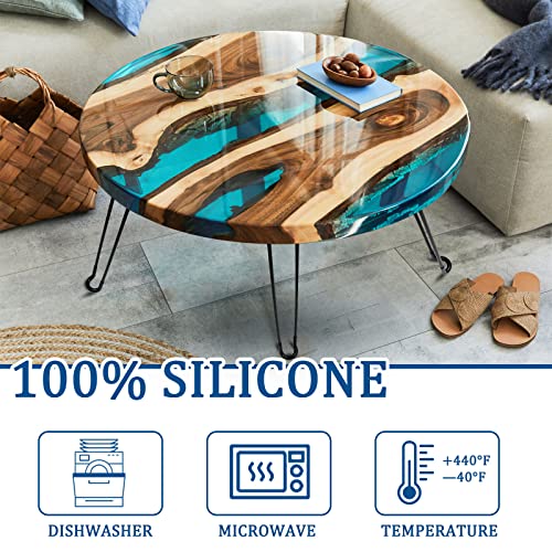 Lallisa 24 Inch Extra Large Resin Table Molds Round Epoxy Resin Molds Set with Metal Frame 3 Hairpin Legs for Table Epoxy Resin Table Mold Epoxy Lallisa