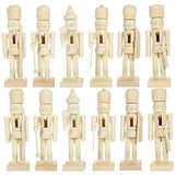 MAGICLULU 12Pcs Unfinished Wooden Nutcracker Wooden Nutcracker to Paint Wooden Color Nutcracker for DIY Craft,Christmas, Ornaments MAGICLULU