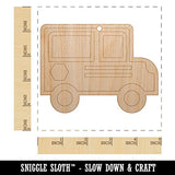 School Bus Icon Unfinished Craft Wood Holiday Christmas Tree DIY Pre-Drilled Ornament Sniggle Sloth