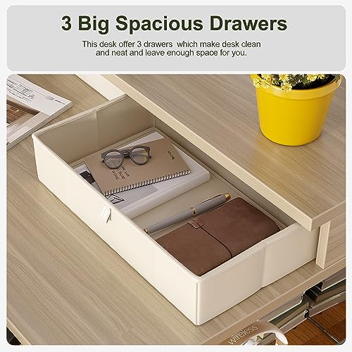 BANTI 63" L-Shaped Electric Standing Desk,Height Adjustable Stand up Desk with 3 Drawer,Corner Stand up Desk, Light Walnut Top BANTI