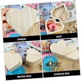 ABOOFAN 6 Pcs Wooden Box Jewelry Storage Boxes Gift Container Valentines Day Heart Wood Block Heart Shape Wood Boxes Kids Jewelry Organizer Kids Gift ABOOFAN