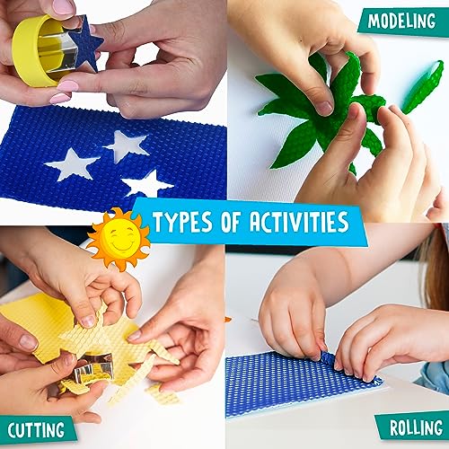 Beeswax Candle Making Kit for Kids - 100% Pure Bees Wax (16 Multicolor Sheets) DIY Candle Rolling Supplies for DIY Art Craft and STEM Projects for Candleology