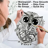 Micro Fineliner Drawing Art Pens: 16 Black Fine Line Waterproof Ink Set Artist Supplies Archival Inking Markers Liner Professional Sketch Outline KOUSICOO