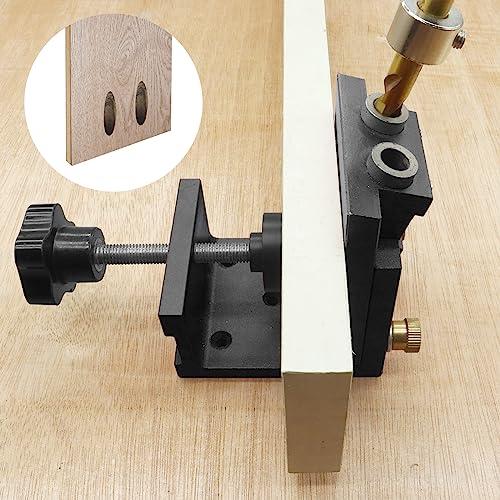 HFM Pocket Hole Jig Tool Kit for Carpentry, Pocket Hole Drill Guide Jig Set for 15° Angled Holes, Portable Wood Pocket Hole Screw Clamp System for - WoodArtSupply