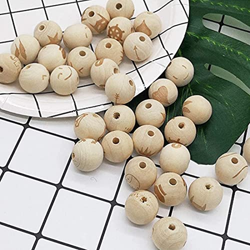 150pcs 25MM Wood Beads Natural Unfinished Round Wooden Loose Beads Wood Spacer Beads for Craft Making Decorations and DIY Crafts pojah