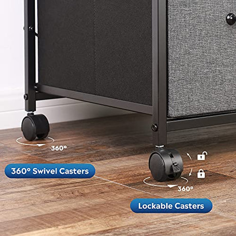 DEVAISE 3 Drawer Mobile File Cabinet, Rolling Printer Stand with Open Storage Shelf, Fabric Lateral Filing Cabinet fits A4 or Letter Size for Home DEVAISE