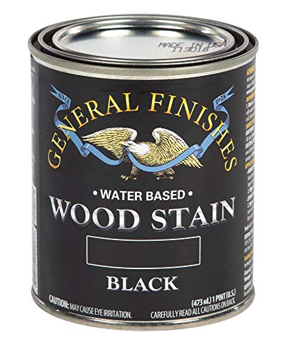 General Finishes Water Based Wood Stain, 1 Pint, Black General Finishes