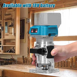Cordless Compact Router, Weytoll 18V 18000RPM Brushless Trim Router, Wood Trimmer Router, 6.35mm Trim Diameter Cordless Palm Router Suitable for Weytoll