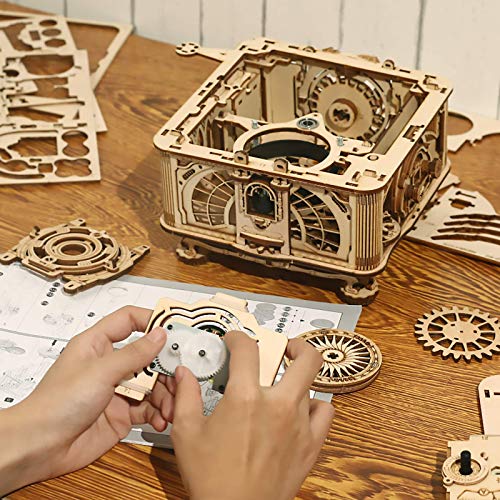 RoWood 3D Wooden Puzzle, Classical Mechanical Model Kit to Build, Best Gift for Teens Adults - Gramophone RoWood